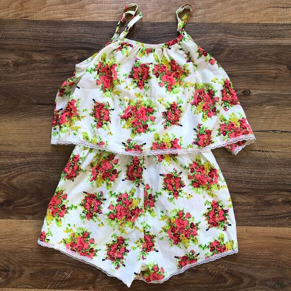 Poof Girl Girls’ Romper Floral Size 7-8 - Picture 7 of 7